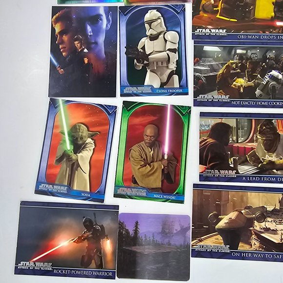 Vintage Topps Star Wars Attack Of The Clones Trading Card Lot 2002 - Picture 3 of 10
